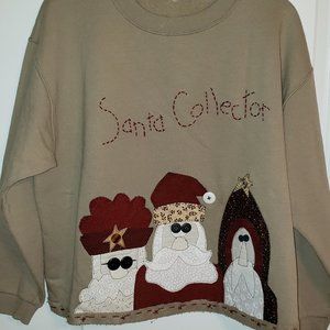 Vintage Applique Santa Sweatshirt